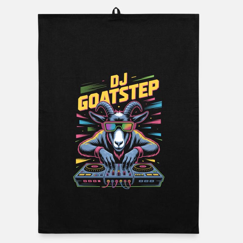 DJ Goatstep Ziege Rave EDM Dubstep Vibes Organic Geschirrtuch