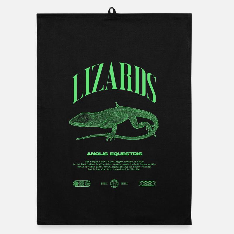 Cuban Knight Anole Reptile Keeper Lizard Organic dish towel