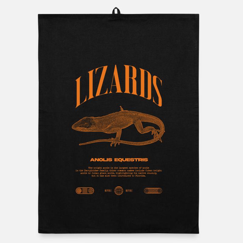 Cuban Knight Anole Reptile Keeper Lizard Organic dish towel