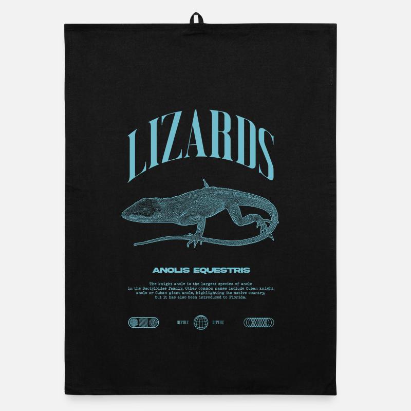 Cuban Knight Anole Reptile Keeper Lizard Organic dish towel