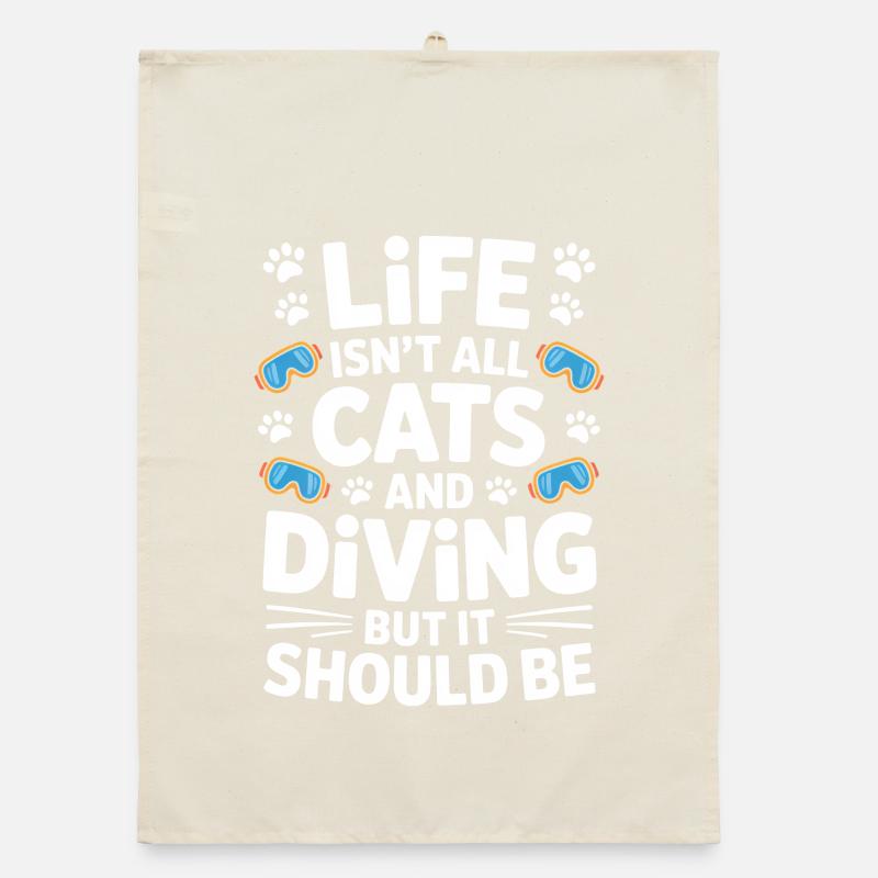 Plongée Dire Chats Drôle Plongée Cadeau Torchon bio