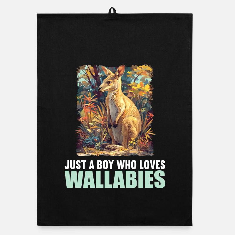 Wallabys Wallaby - Organic Geschirrtuch - Schwarz