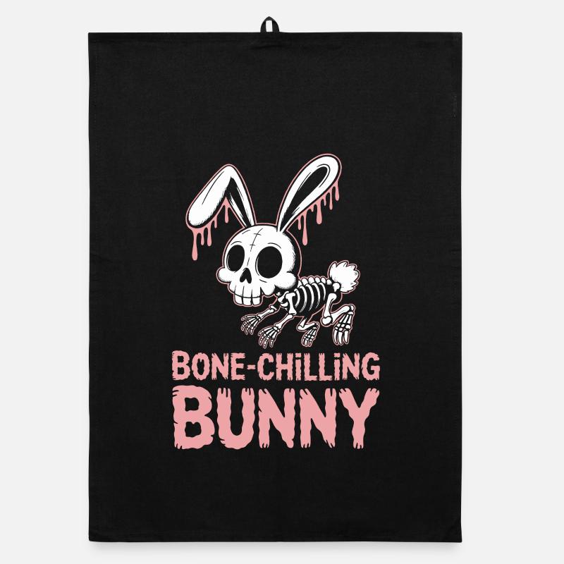 Lapin à glacer les os Halloween Torchon bio