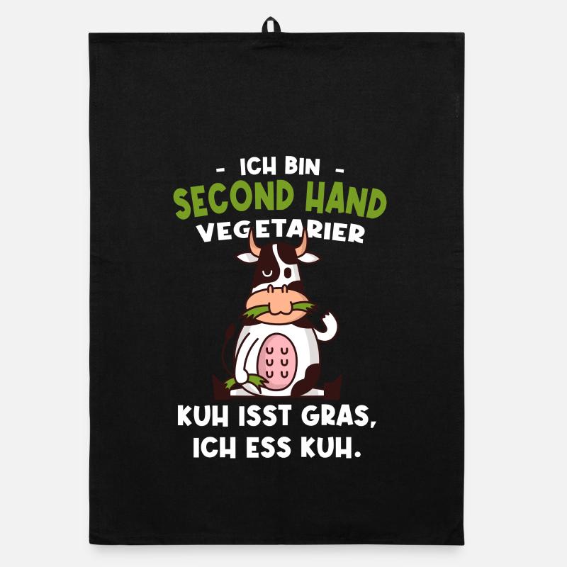 Vegetarier Kuh Isst Gras Ich Ess Kuh Organic Geschirrtuch