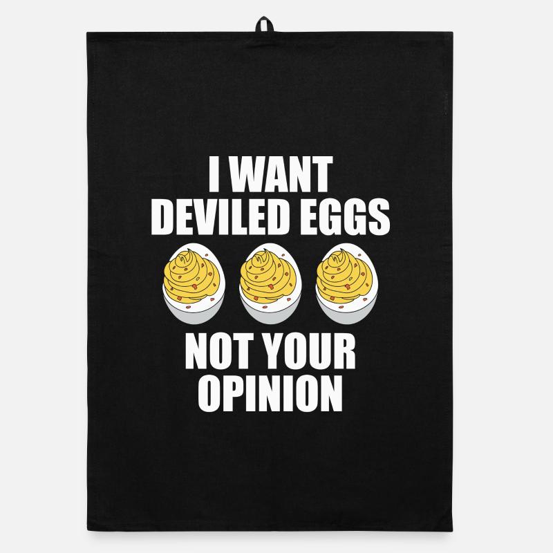 stuffed eggs Organic dish towel