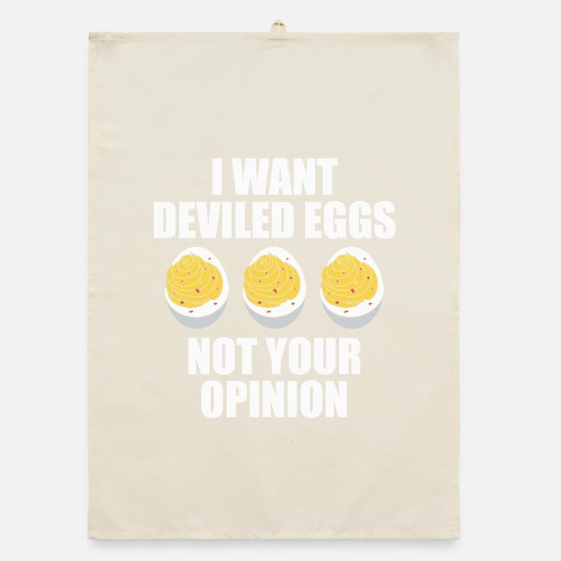 stuffed eggs Organic dish towel