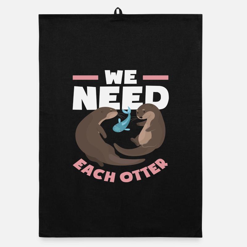 Sea Otter We Need Every Otter Organic dish towel
