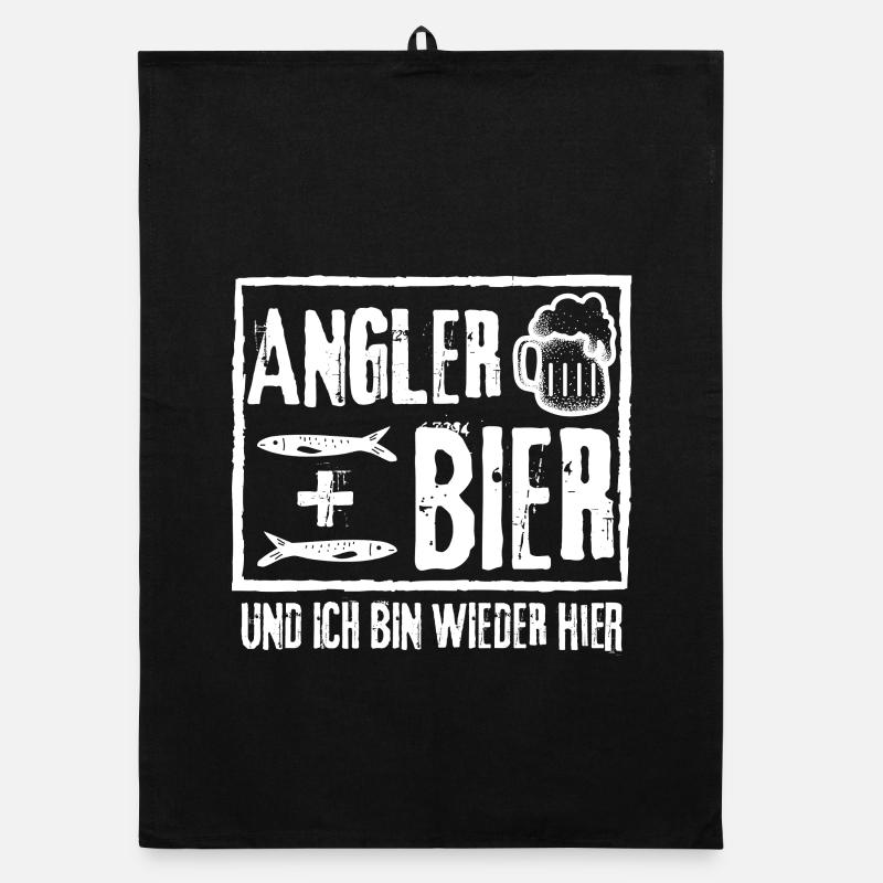 ANGLER AND BEER AND I'M BACK HERE Organic dish towel