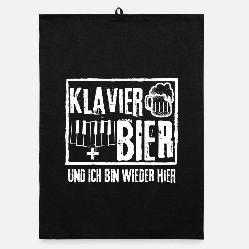 PIANO AND BEER AND I'M BACK HERE Organic dish towel