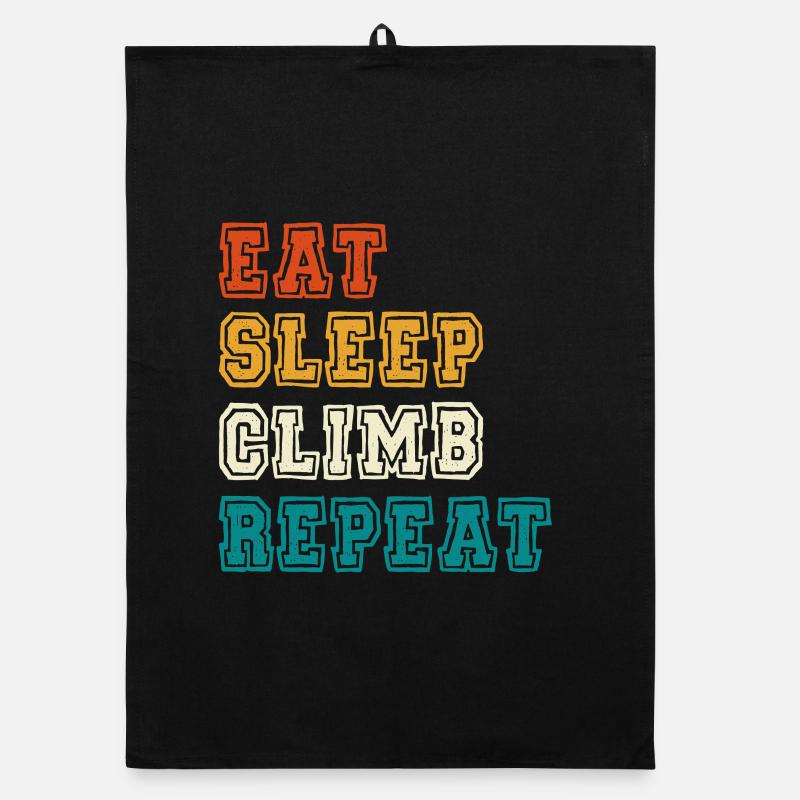 Eat Sleep Climb Repeat Design Organic Geschirrtuch