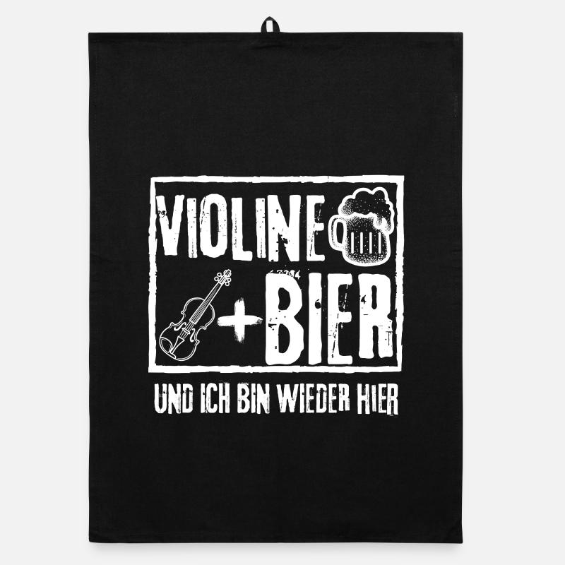 VIOLINE UND BIER UND ICH BIN WIEDER HIER Organic Geschirrtuch