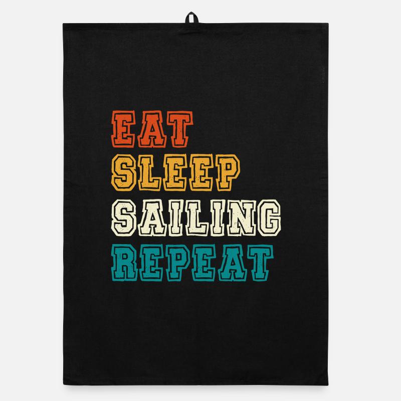 Eat Sleep Sailing Repeat Organic Geschirrtuch