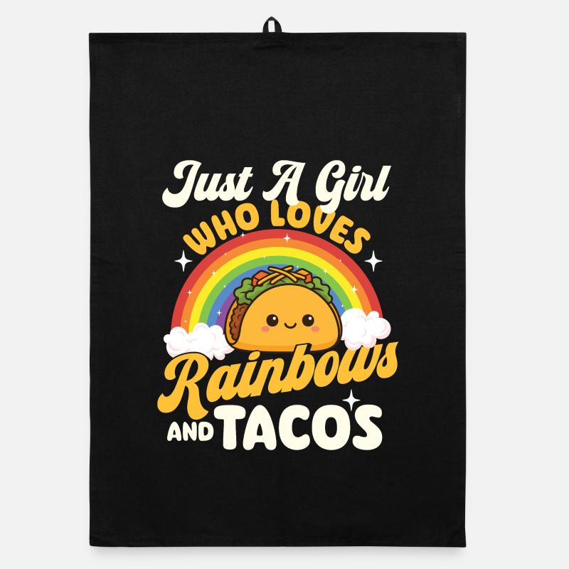 Nur ein Mädchen, das Regenbögen und Tacos liebt Organic Geschirrtuch