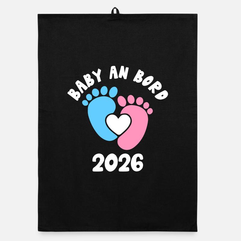 Werdende Mutter BABY AN BORD 2026 Lustig Organic Geschirrtuch