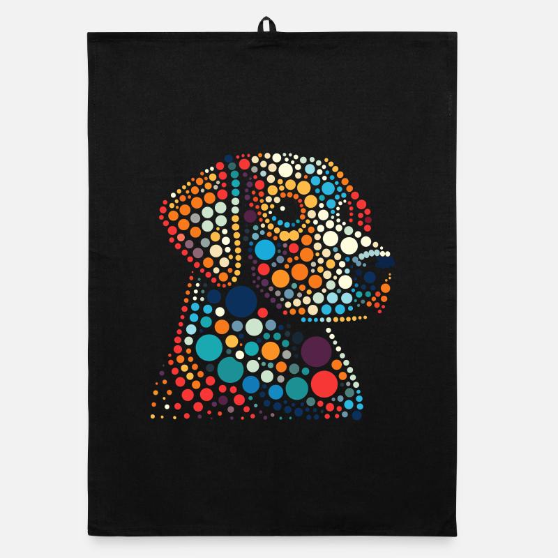 Fleckiges Hemd Vibrant Dot Skull Portrait Organic Geschirrtuch