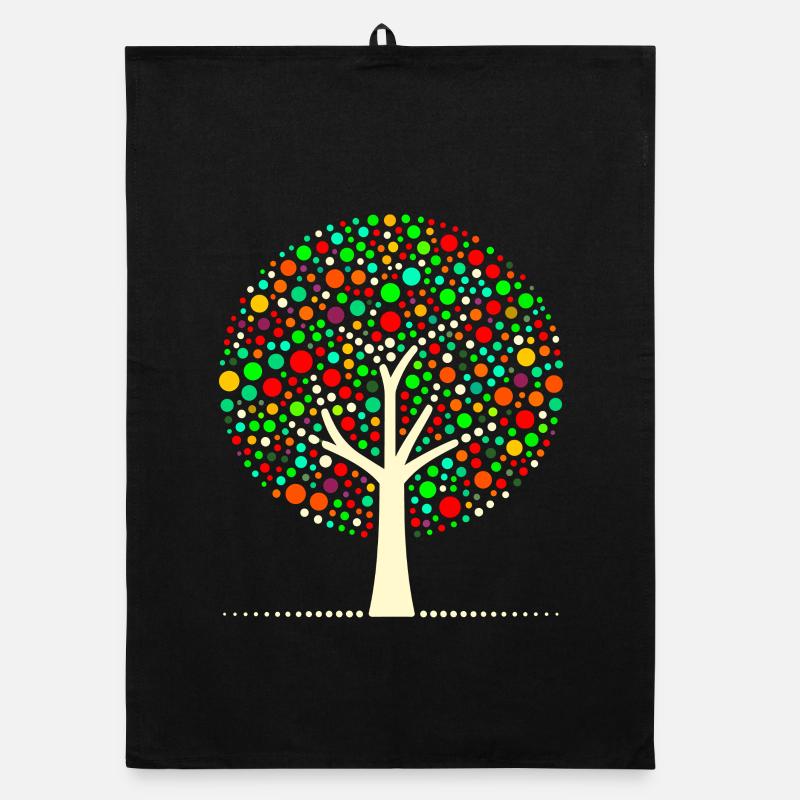 Arbre à points coloré Torchon bio