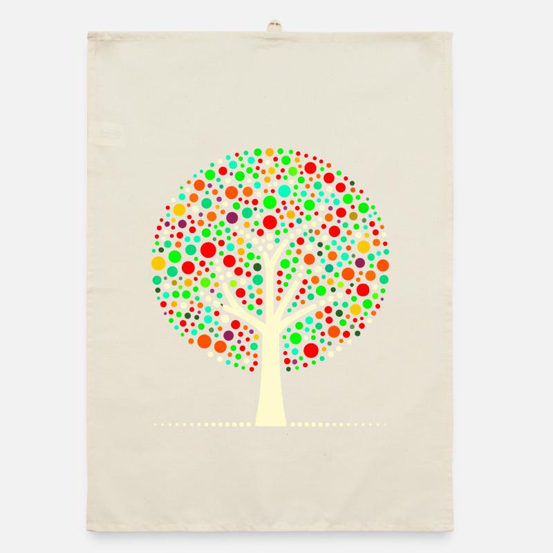 Arbre à points coloré Torchon bio