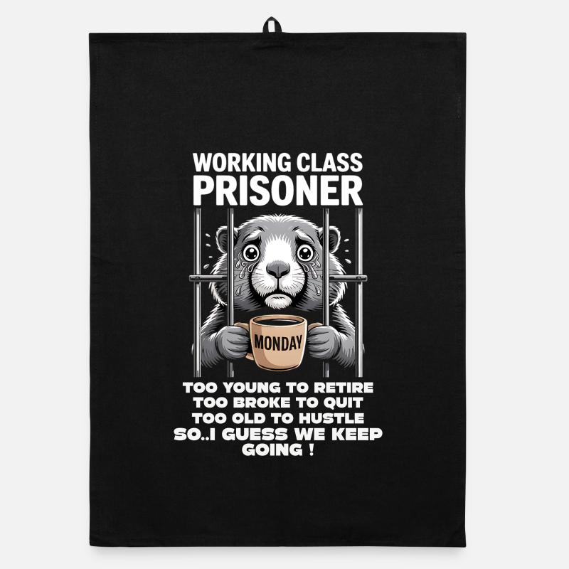 Lundi Trapped Work Drôle Tenue De Travail Torchon bio