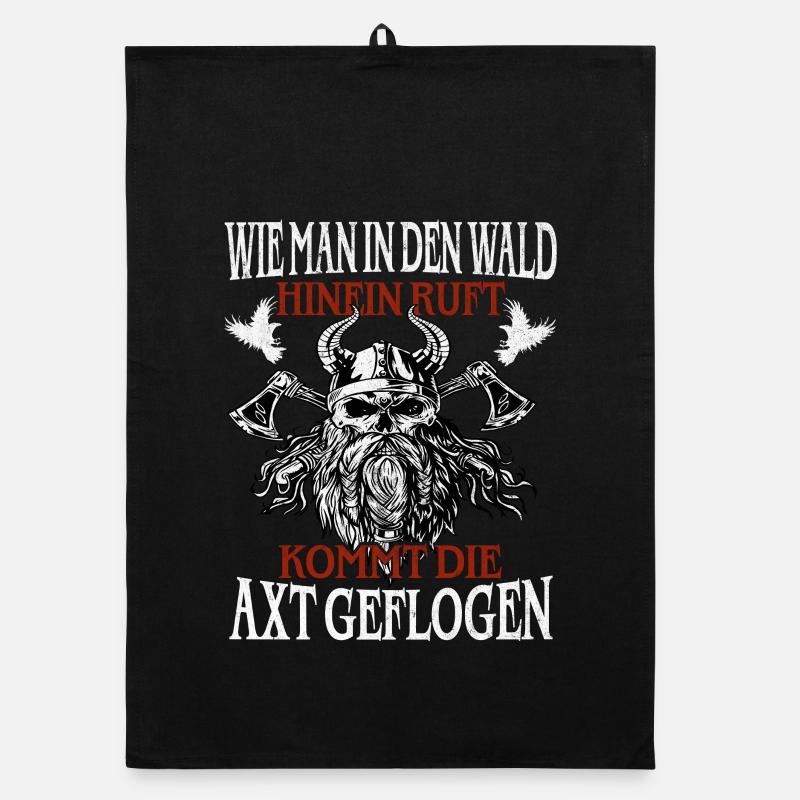 Forest Call and Axe – Viking Spell Organic dish towel