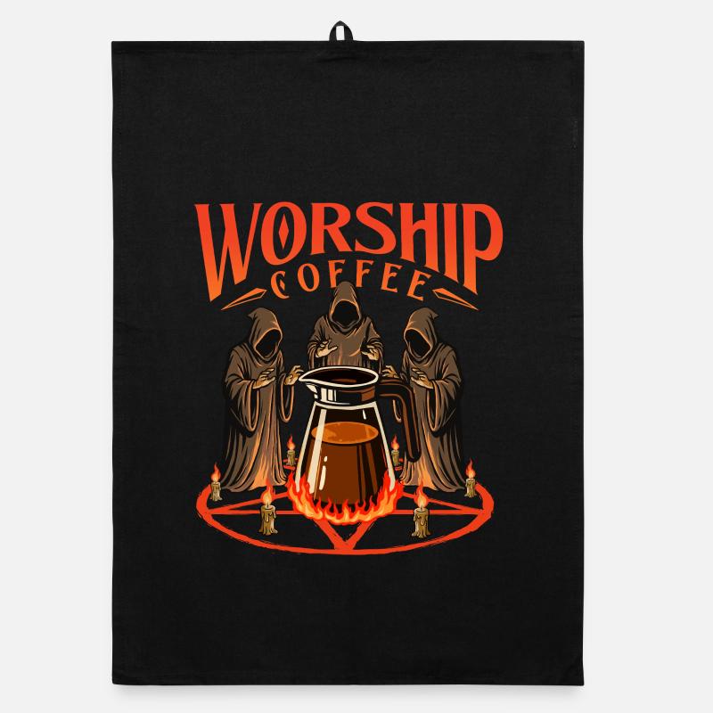 Worship Coffee Bold Caffeine Statement Organic dish towel
