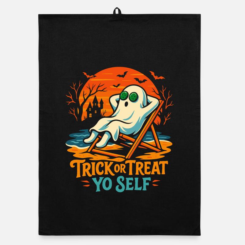 Süßes Oder Saures Dich Selbst Lustiger Halloween-Spruch Organic Geschirrtuch