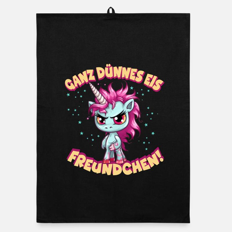 Wütendes Einhorn mit pinker Mähne Organic Geschirrtuch