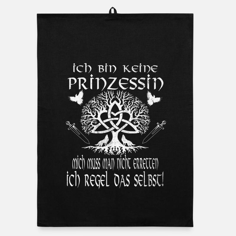 Wikiking Shield Maiden I'm Not a Princess Organic dish towel