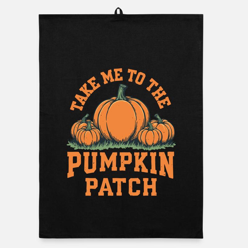 Emmenez-moi au champ de citrouilles Torchon bio