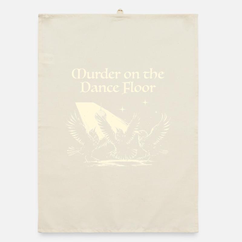 Murder on the Dance Floor Crows Organic dish towel