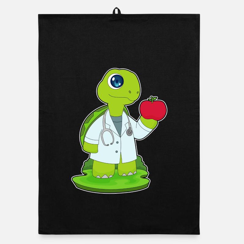Stéthoscope Turtle Doctor - Torchon bio - noir