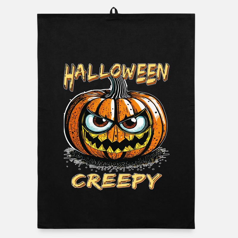 HALLOWEEN PUMPKIN CREEPY Organic dish towel