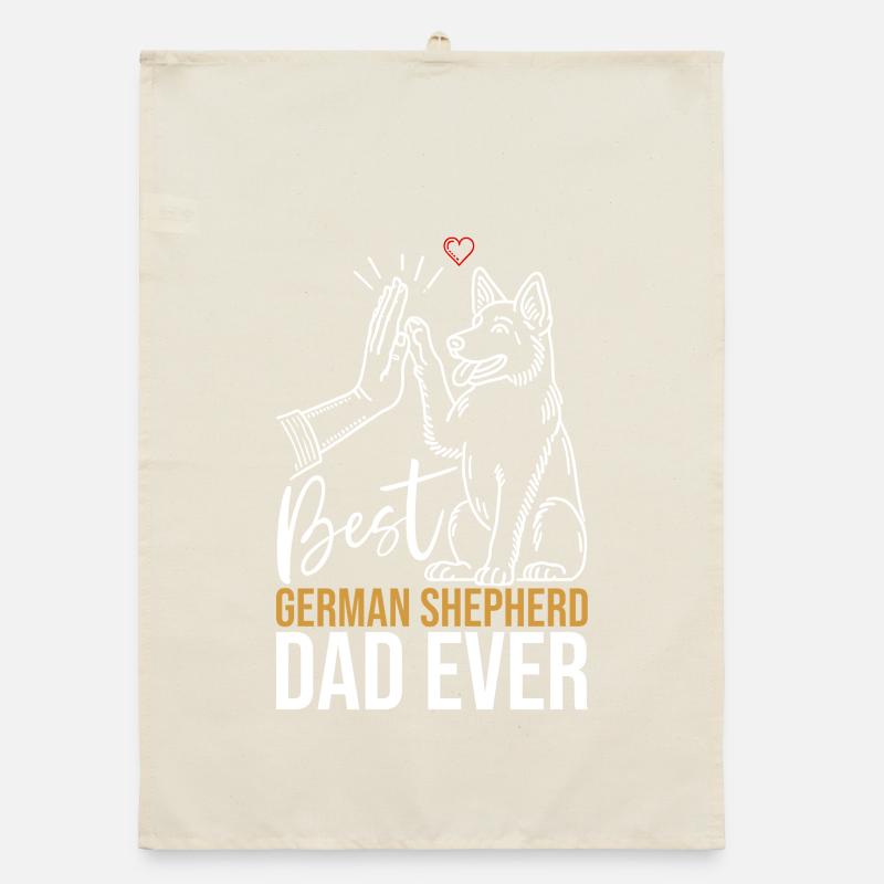 German Shepherd Dad Father's Day Father Organic dish towel