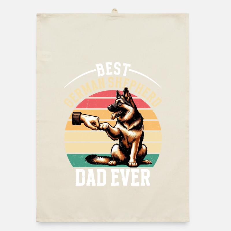German Shepherd Dad Father's Day Father Organic dish towel