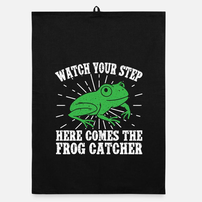 Frog Catcher Watch Your Step Frog Organic Geschirrtuch