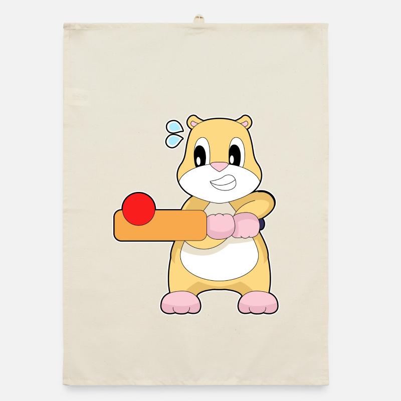 Hamster Cricket Cricketschläger Organic Geschirrtuch