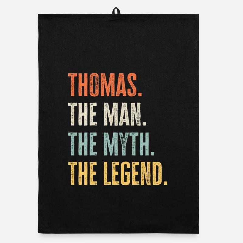 Thomas Man Myth Legend Retro Design Geschenk Name Organic Geschirrtuch
