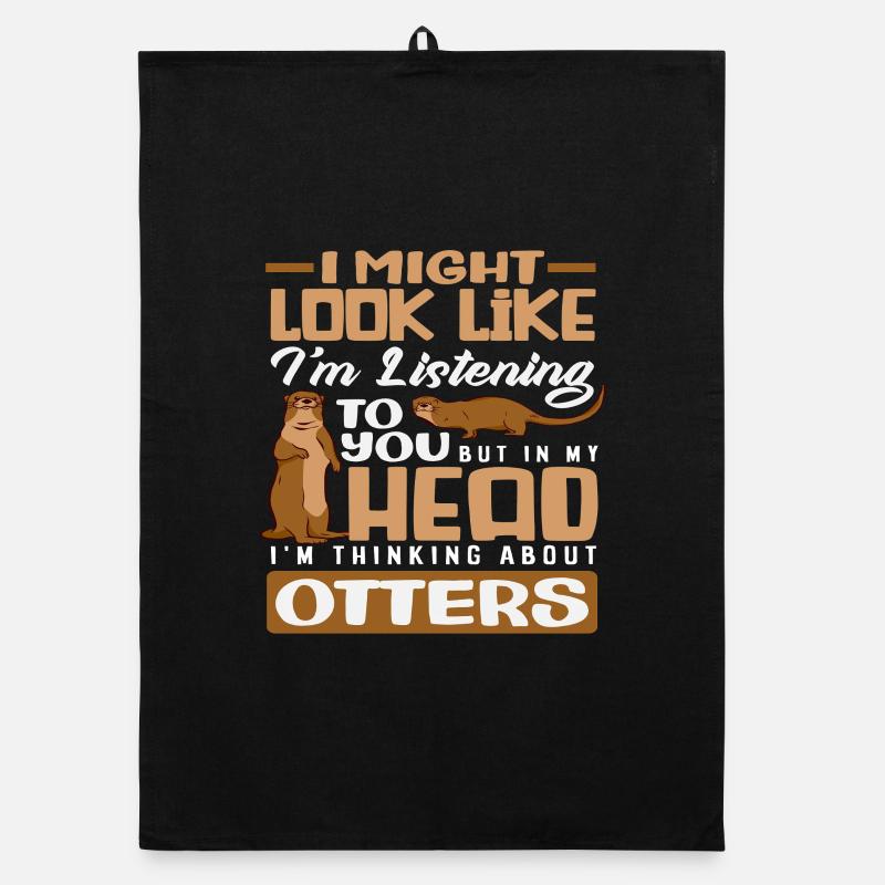 Thinking About Otter Sea Otter Cartoon Organic dish towel