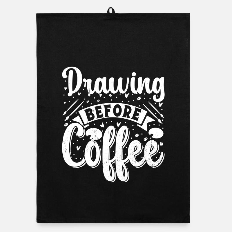 Funny Art Painter Drawing Before Coffee Artist Organic Geschirrtuch
