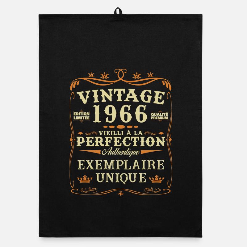 60 Years 1966 Vintage Retro Birthday Gift Organic dish towel