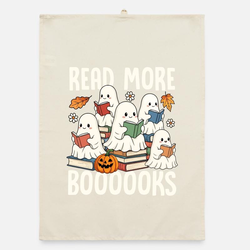 Lecture de livres d’Halloween Ghosts Torchon bio