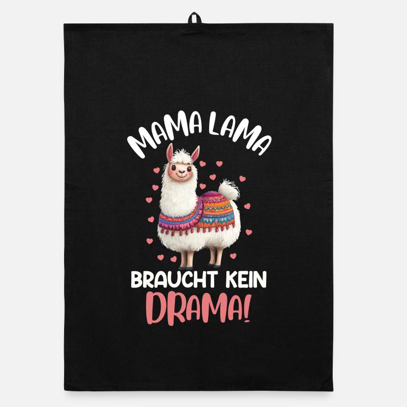 Werdende Mutter MAMA LAMA BRAUCHT KEIN DRAMA Organic Geschirrtuch