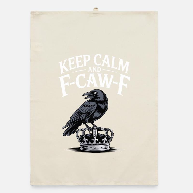 Crow Over Crown Keep Calm Organic dish towel