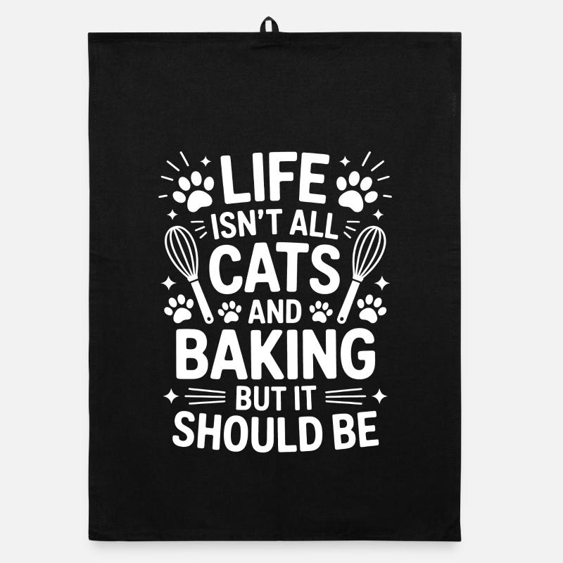 Backen Spruch Katzen Lustiges Backen Geschenk Organic Geschirrtuch