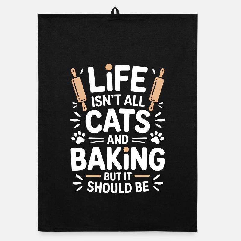 Backen Spruch Katzen Lustiges Backen Geschenk Organic Geschirrtuch