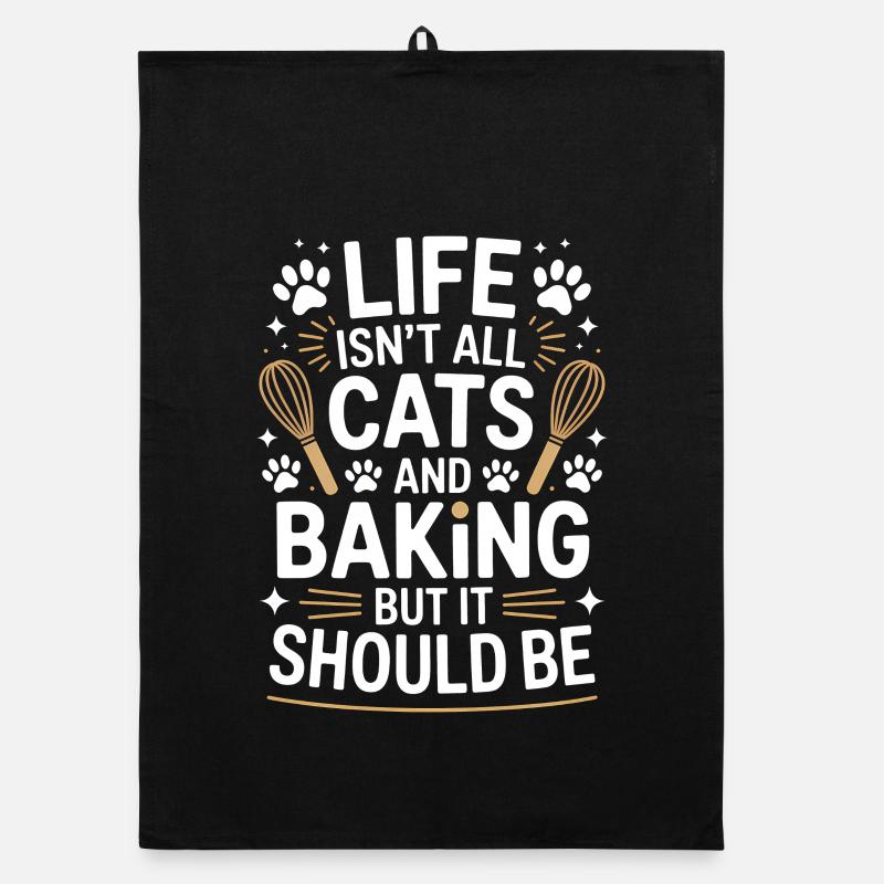 Backen Spruch Katzen Lustiges Backen Geschenk Organic Geschirrtuch