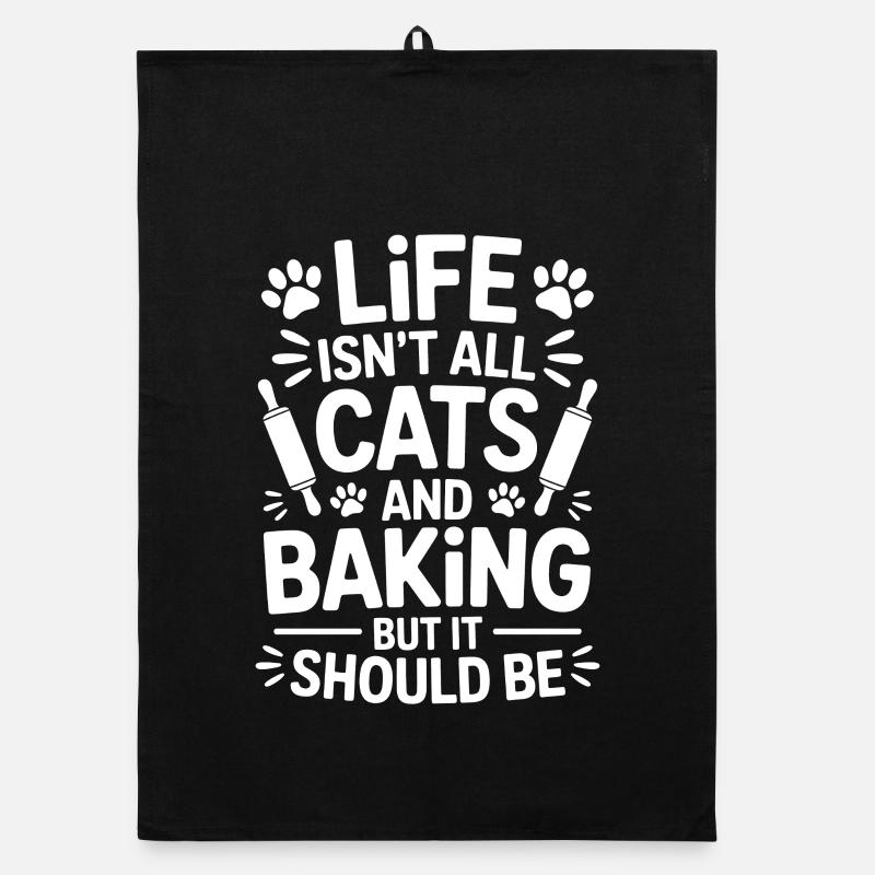 Baking Saying Cats Funny Baking Gift Organic dish towel