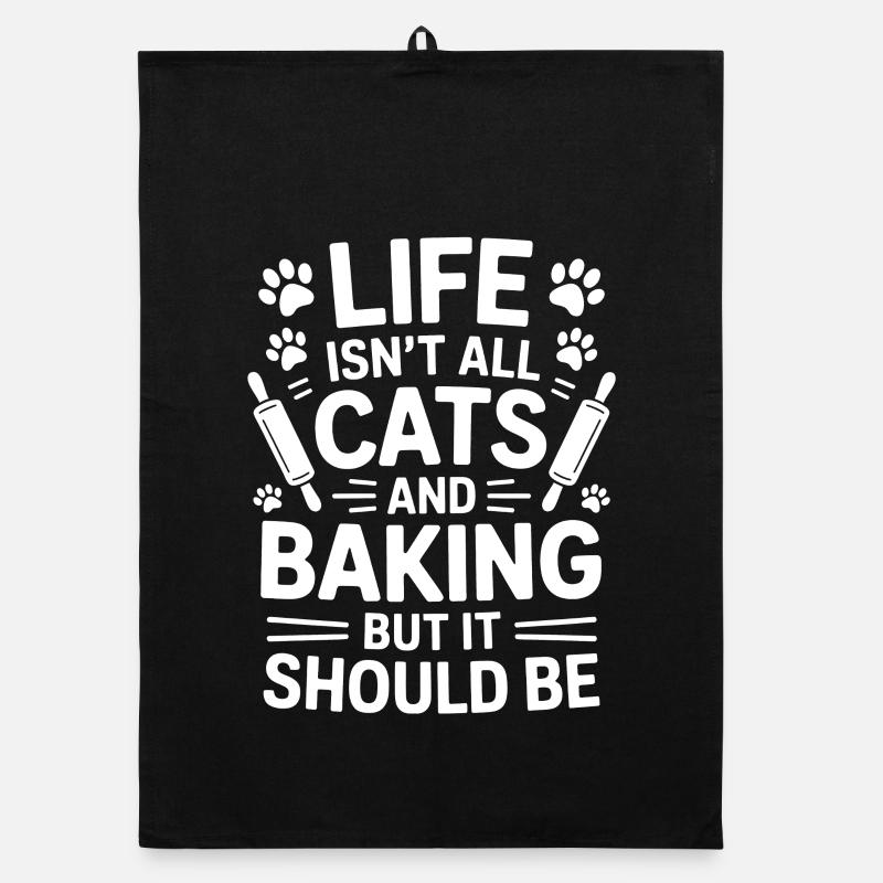Backen Spruch Katzen Lustiges Backen Geschenk Organic Geschirrtuch
