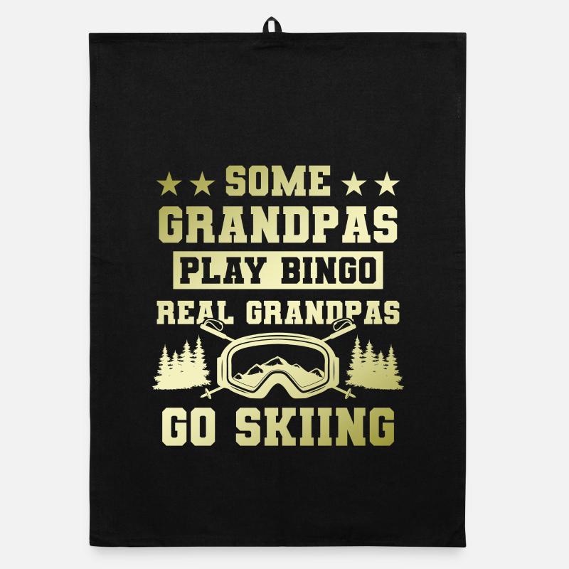 Großvater ski spruch Organic Geschirrtuch