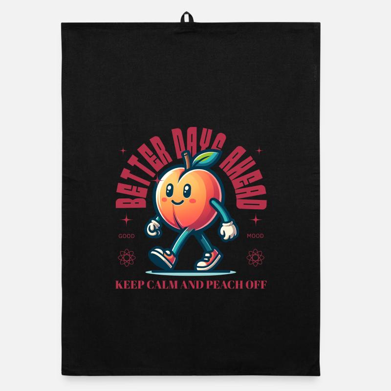 Pêche drôle disant Fruit Lover Pêches Torchon bio