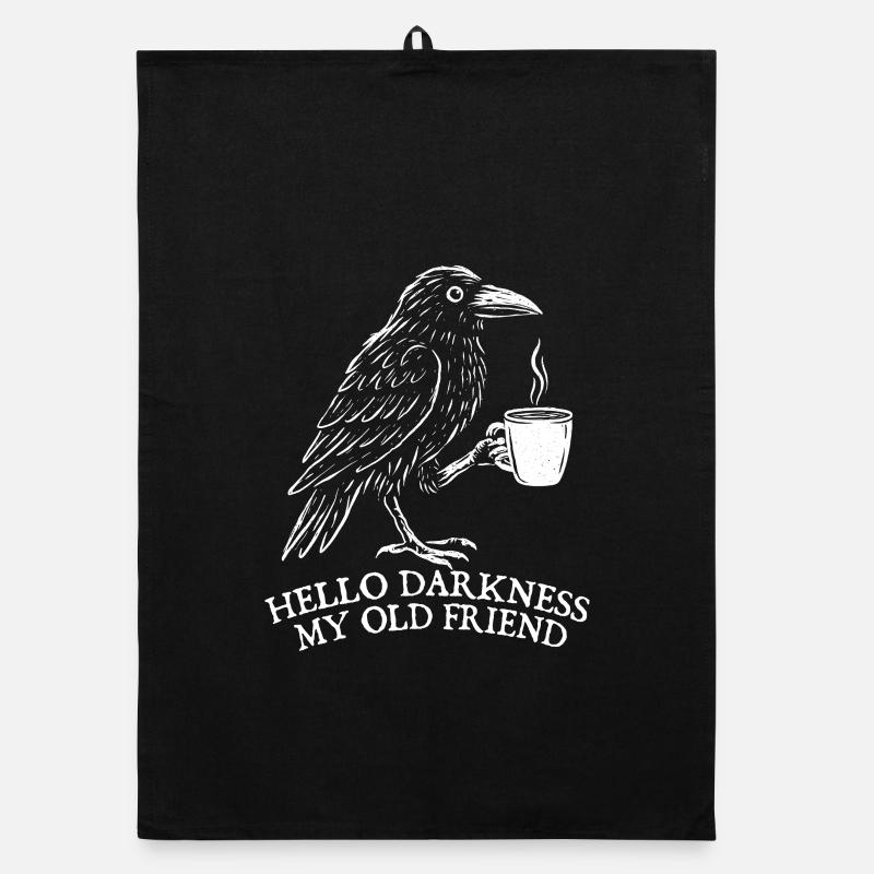 Hello Darkness My Old Friend Coffee Mood Organic dish towel
